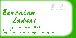 bertalan ladnai business card